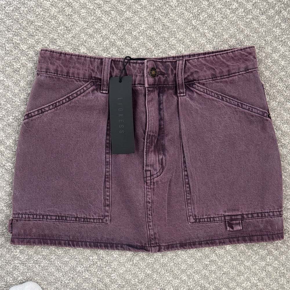 Lioness purple denim mini Skirt
